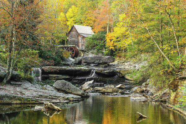 Glade Creek Poster featuring the photograph Glade Creek Grist Mill #1 by Tom and Pat Cory