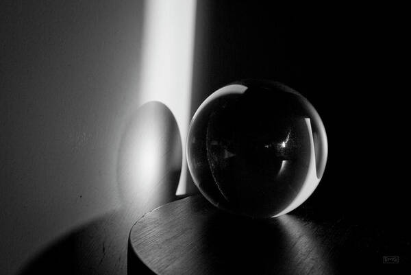 Glass Poster featuring the photograph Glass Sphere in Light and Shadow by David Gordon
