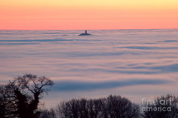 Glastonbury Tor Poster featuring the photograph Glastonbury Tor above the fog by Colin Rayner