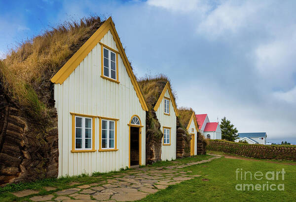 Byggðasafn Skagfirðinga Poster featuring the photograph Glaumbaer Farmhouses by Inge Johnsson