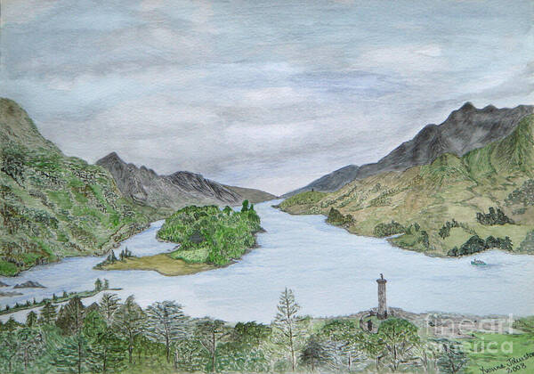 Scotland Poster featuring the painting Glenfinnan by Yvonne Johnstone
