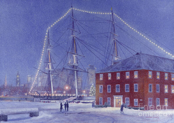 Uss Constitution Poster featuring the painting Glory at Eventide by Candace Lovely