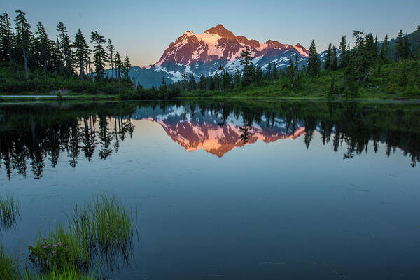 North Cascades National Park Poster featuring the photograph Glow over Picture Lake by Jon Glaser