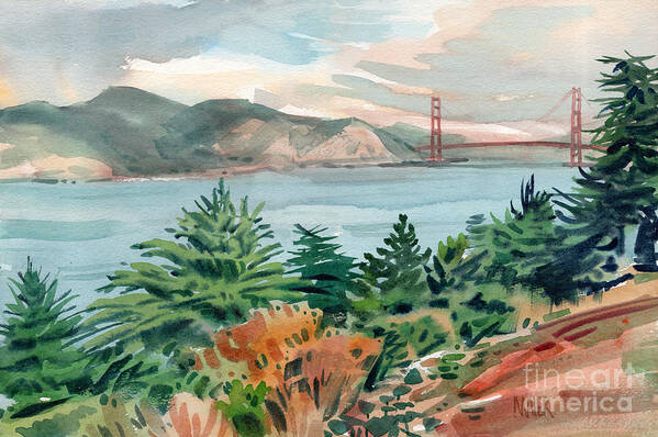 Golden Gate Bridge Poster featuring the painting Golden Gate by Donald Maier