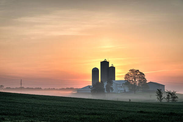 Hartville Poster featuring the photograph Golden Sunrise in the Countryside by Matt Hammerstein