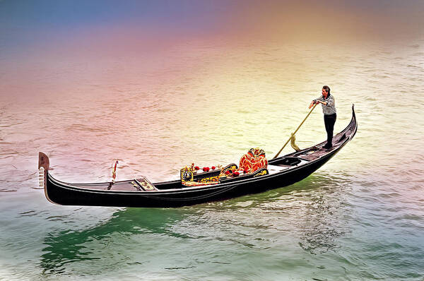 Adriatic Poster featuring the photograph Gondolier by Maria Coulson