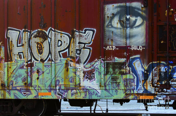 Riding The Rails Poster featuring the photograph Grafitti Art Riding The Rails 6 by Bob Christopher