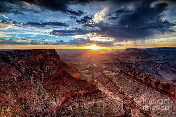 Grand Canyon Poster featuring the photograph Grand Canyon Sunburst by Alissa Beth Photography