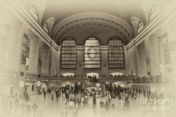 Grand Central Station Poster featuring the photograph Grand Central Terminal Vintage by Steve Purnell