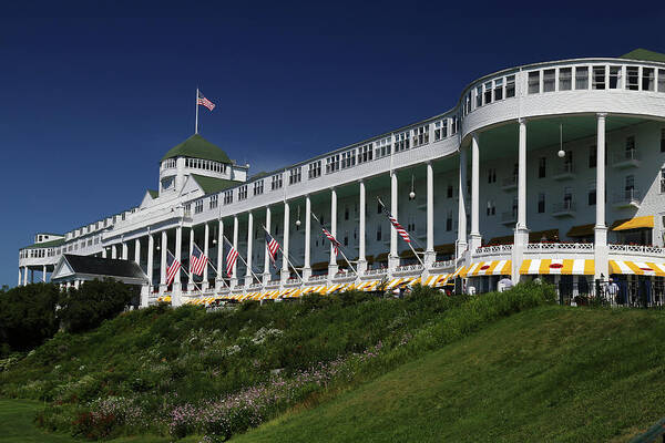 Mackinac Island State Park Poster featuring the photograph Grand Hotel Mackinac Island 2 by Mary Bedy