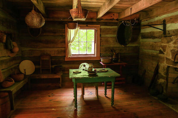 Log Cabin Poster featuring the photograph Great Grandma's Kitchen by Randall Evans