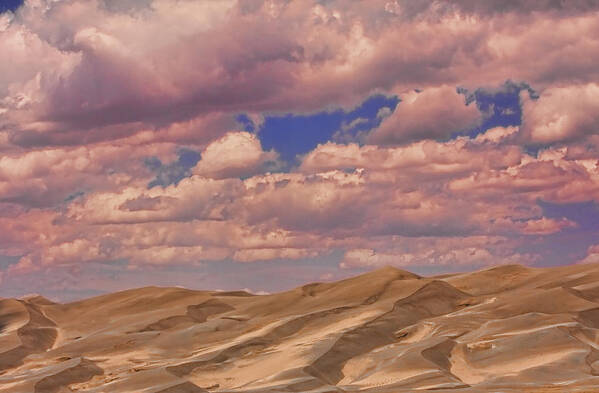 the Great Colorado Sand Dunes Poster featuring the photograph Great Sand Dunes and Great Clouds by James BO Insogna