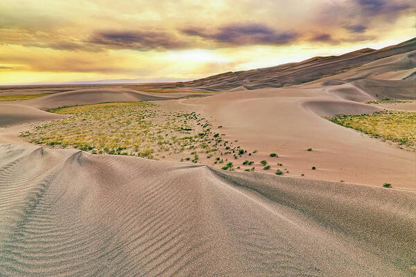 Colorado Poster featuring the photograph Great Sand Dunes Sunset - Colorado - Landscape by Jason Politte