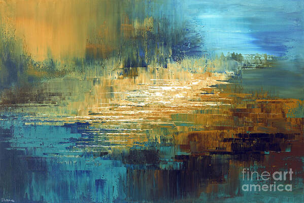 Abstract Poster featuring the painting Greek Isles by Tatiana Iliina
