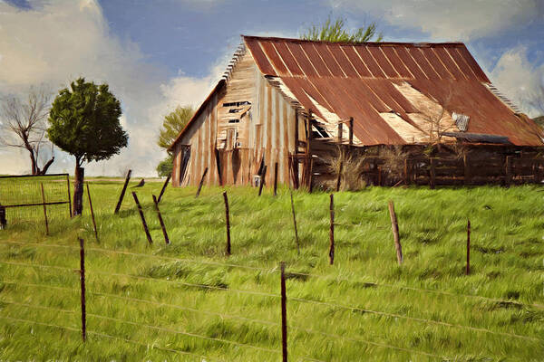 Abandoned Poster featuring the photograph Green Pastures by Lana Trussell