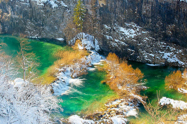Plitvice Poster featuring the photograph Green River by Peter Kennett