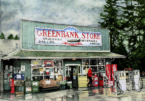 Gas Station Poster featuring the painting Greenbank Store by Perry Woodfin