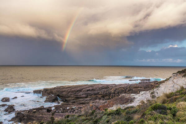 Greencape Poster featuring the photograph Green Cape Rainbow by Racheal Christian