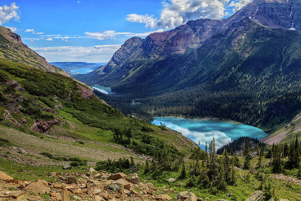 Landscape Poster featuring the photograph Grinell Hike in Glacier National Park by Andres Leon
