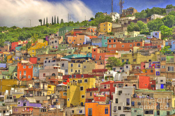 Architecture Poster featuring the photograph Guanajuato Hillside by Juli Scalzi