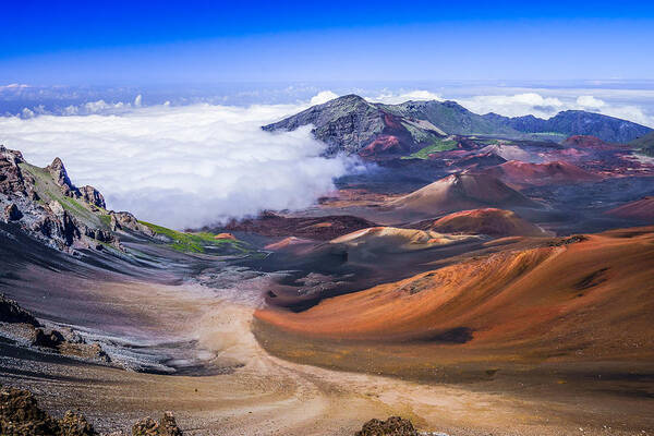 Haleakala Poster featuring the photograph Haleakala Craters Maui by Janis Knight