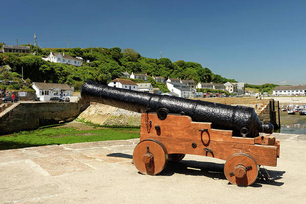 Britain Poster featuring the photograph Harbour Gun - Porthleven by Rod Johnson