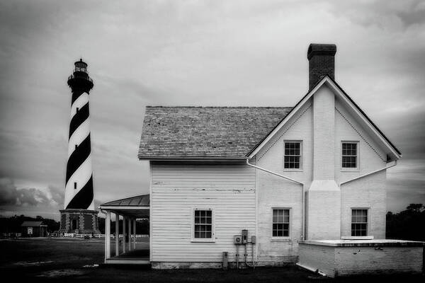 Lighthouse Poster featuring the photograph Hatteras Light Keepers Quarters by Alan Raasch
