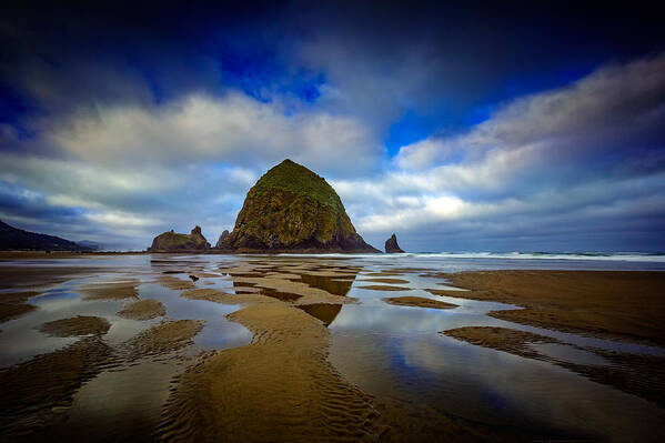Haystack Rock Poster featuring the photograph Haystack Reflecting Pools by Rick Berk