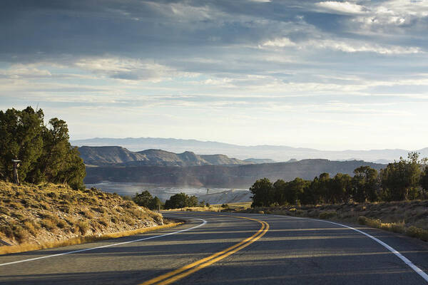 Country Road Poster featuring the photograph Heading Flaming Gorge Reservoir, Utah by Tatiana Travelways