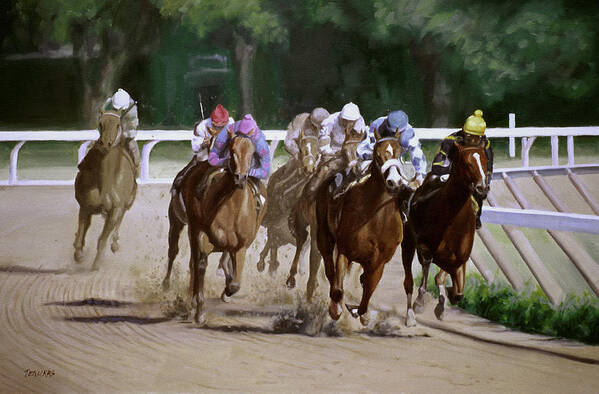 Horse Poster featuring the painting Heading for Home by Linda Tenukas