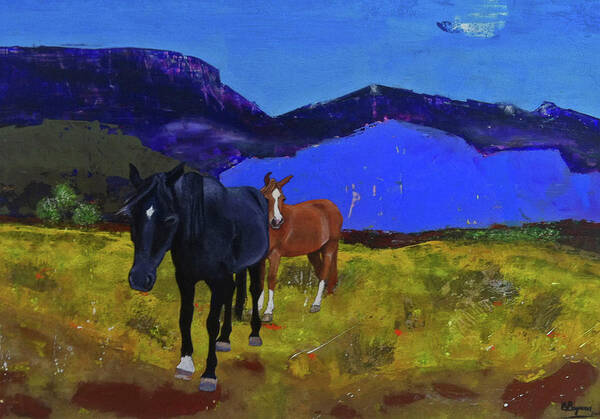 Blue Poster featuring the painting Heading Home by Elizabeth Bogard