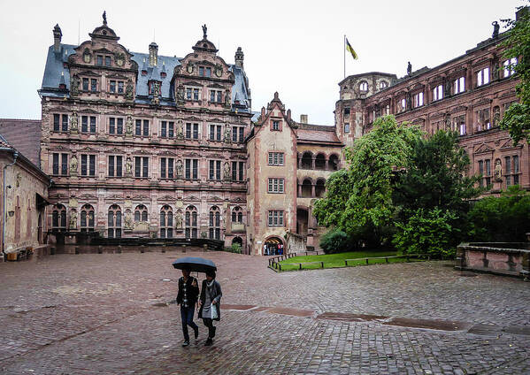 Heidelberg Poster featuring the photograph Heidelberg Castle Courtyard by Pamela Newcomb
