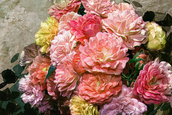 Old World Painters Poster featuring the photograph Heirloom Roses by Mary Almond