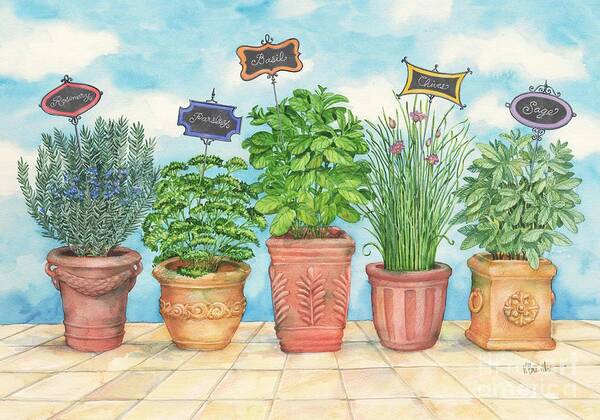 Herb Poster featuring the painting Herb Garden by Paul Brent