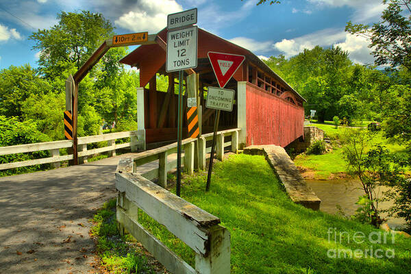 Herline Covered Bridge Poster featuring the photograph Herline Covered Bridge by Adam Jewell