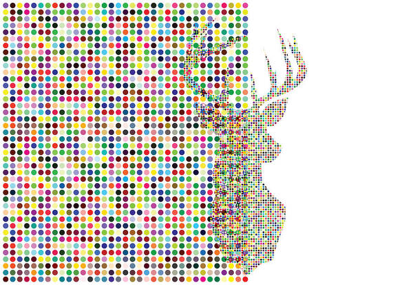 Dots Poster featuring the digital art Hidden Deer by Brian Kirchner