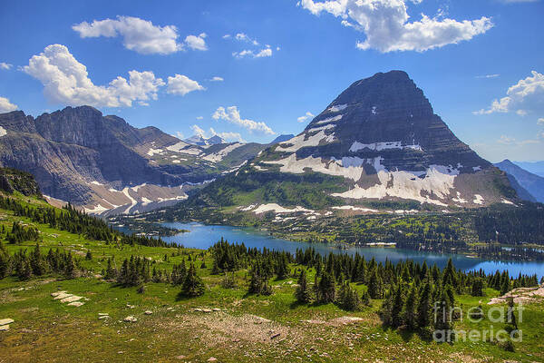 Hidden Poster featuring the photograph Hidden Lake and Bearhat Mountain by Spencer Baugh