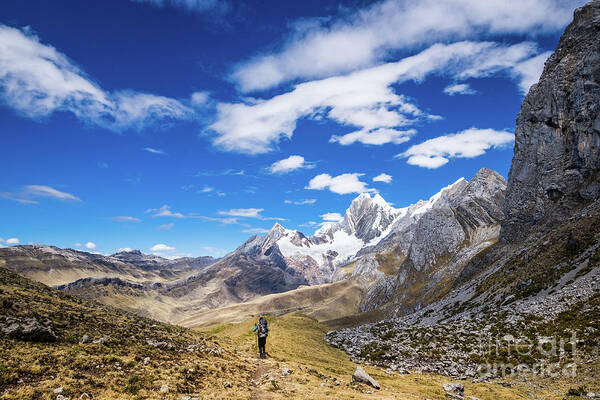 Huayhuash Poster featuring the photograph Hiking the Huayhuash by Olivier Steiner