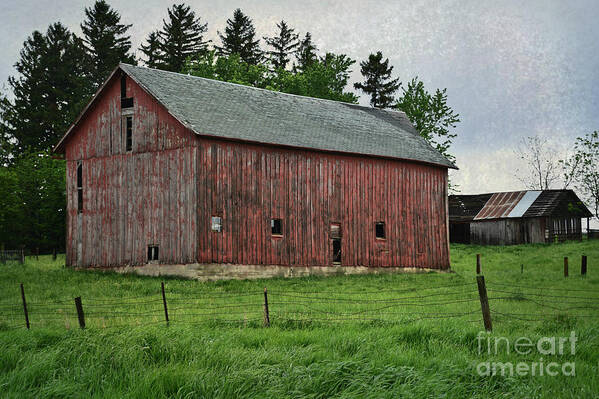 Hillside Barn Poster featuring the photograph Hillside Barn by Kathy M Krause