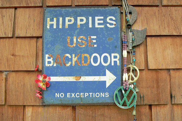 Hippie Sign Poster featuring the photograph Hippie Sign by Pamela Patch