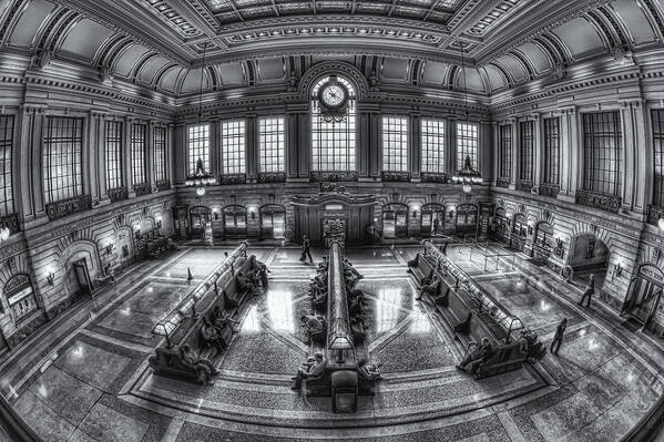 Clarence Holmes Poster featuring the photograph Hoboken Terminal Main Waiting Room II by Clarence Holmes