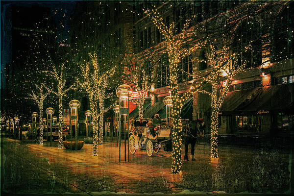 Downtown Denver Poster featuring the photograph Holiday Handsome Cab by Kristal Kraft