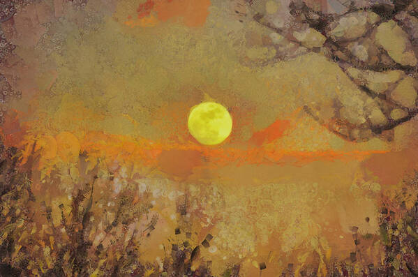 Sun Poster featuring the mixed media Hollow's Eve by Trish Tritz