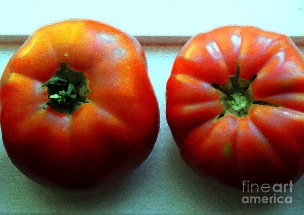 Tomatoes Poster featuring the painting Homegrown Tomatoes by Hazel Holland