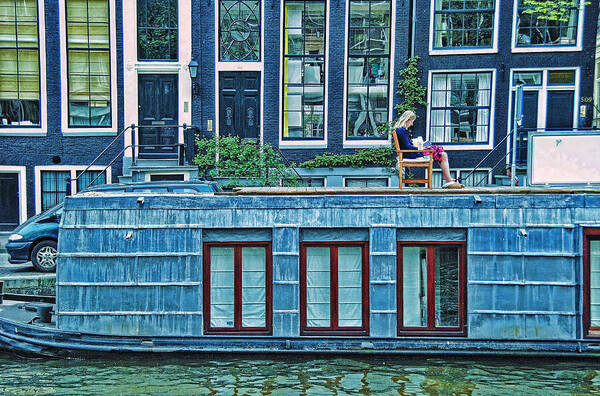 Amsterdam House Boat Poster featuring the photograph Amsterdam Houseboat 1 by Allen Beatty