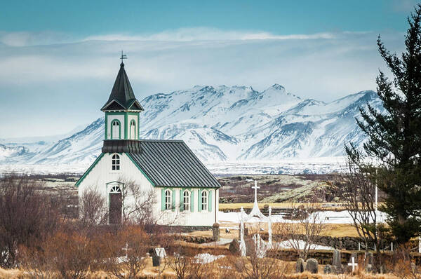Cathedral Poster featuring the photograph Icelandic Church, Thingvellir by Geoff Smith