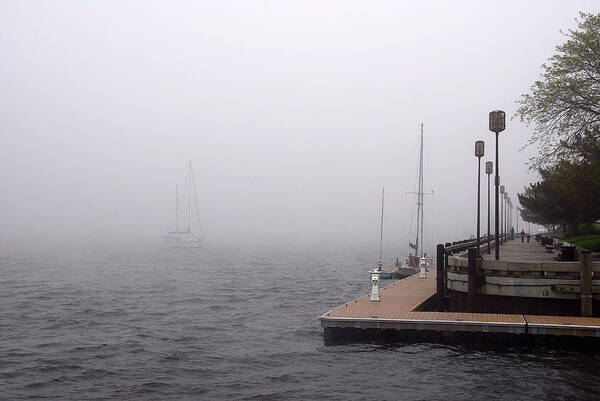 Boat Poster featuring the photograph In a Fog in Newburyport by AnnaJanessa PhotoArt