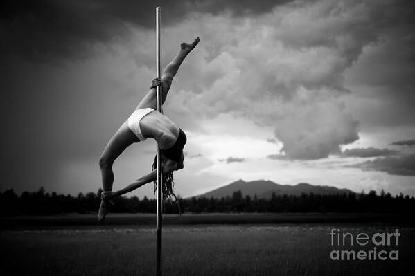 Hailey Poster featuring the photograph Inverted Splits pole dance by Scott Sawyer