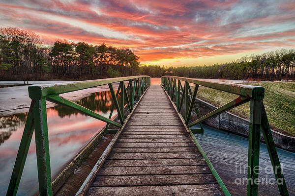 Inviting Poster featuring the photograph Inviting Bridge Sunset by Joann Long