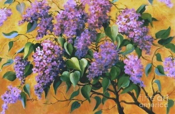 Flovers Poster featuring the painting It is Lilac Time 2 by Marta Styk